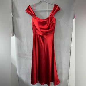 Amsale Lipstick Red Dress 8